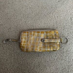 Brighton Yellow Plaid Clutch with Structured Design
